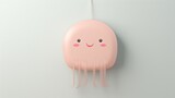 a pink object with a face on it hanging on a wall.  generative ai