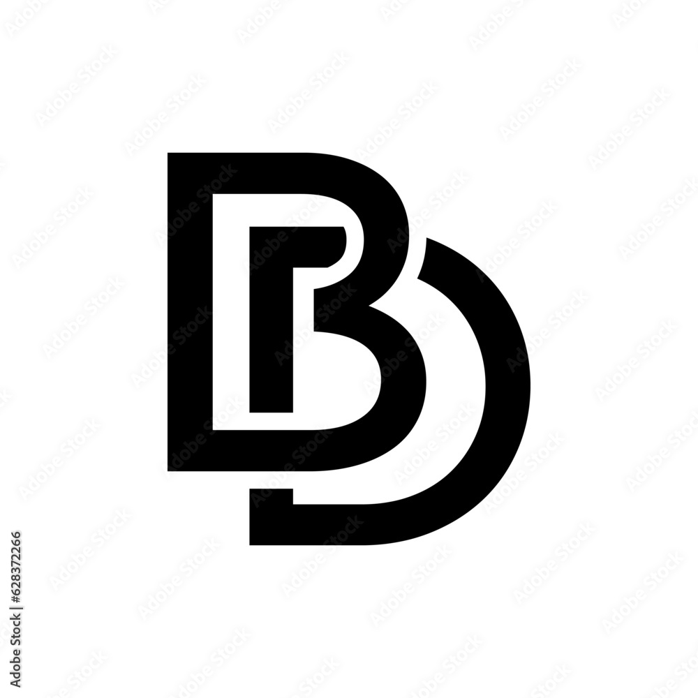 letter b and d logo design - obrazy, fototapety, plakaty 