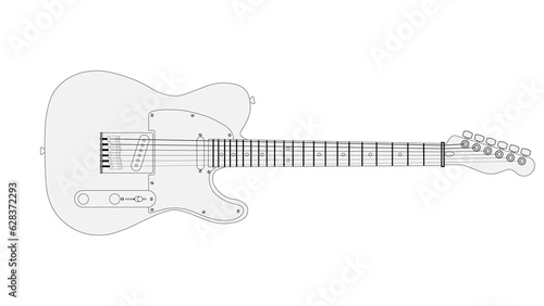 white guitar vector png