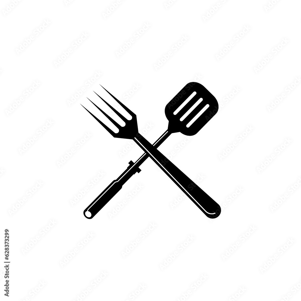 spoon and spatula icon design template spoon and spatula icon design template
