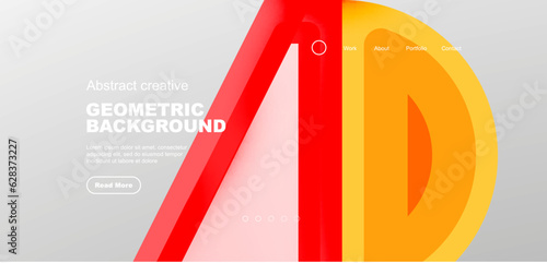 Minimal landing page, geometric shapes. Business or technology design for wallpaper, banner, background, landing page, wall art, invitation, prints