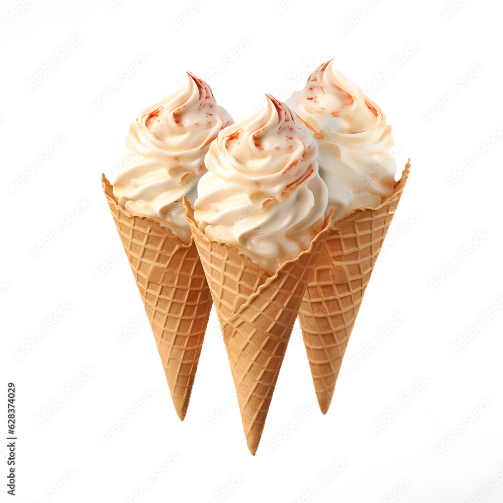 Isolated ice cream cones on transparent background Isolated ice cream cones on transparent background