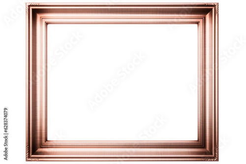 Wooden square picture frame isolated on white background with empty space for image. Mockup for design, picture, photo, poster. 