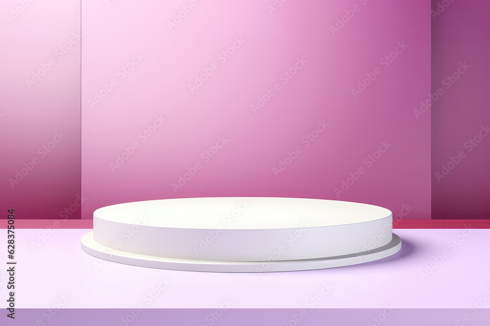 Minimalistic White Podium On Gradient Background. Mockup For Prodcut Minimalistic White Podium On Gradient Background. Mockup For Prodcut