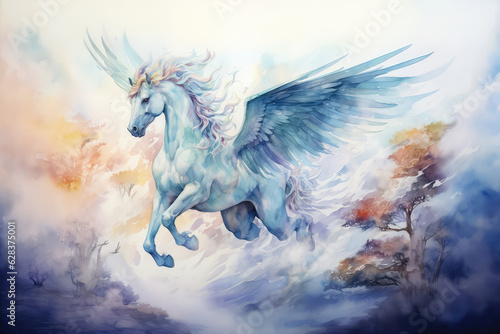 Watercolor Masterpiece Captures Pegasus In Ethereal Beauty