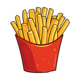 French fries in paper bucket