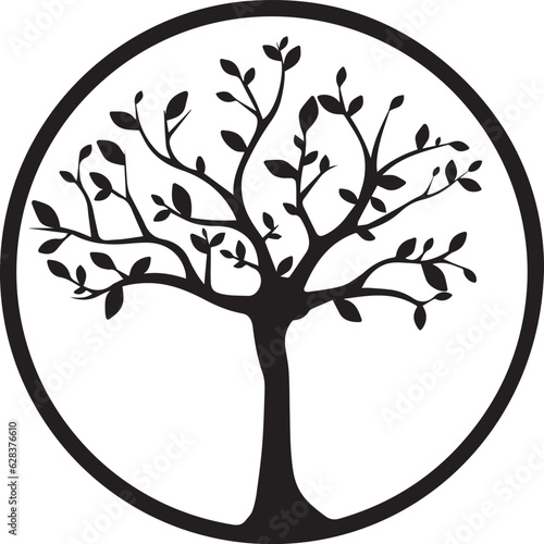 tree of life black on white logo vector lasercut tree 