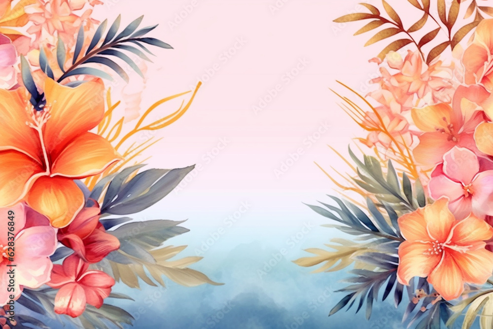 Greeting card with watercolor flowers.ai generated Greeting card with watercolor flowers.ai generated
