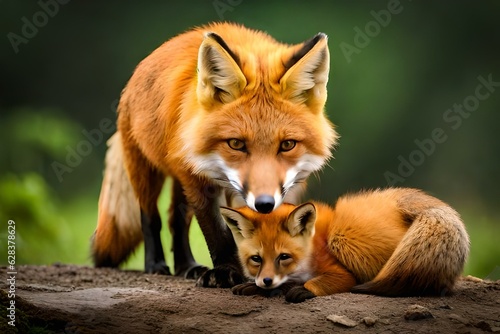 red fox cub generated Ai