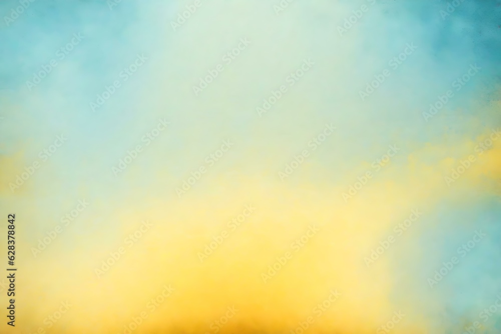 Fototapeta premium Light Blue and Yellow Gradient kraft paper vintage texture background for a letter. Abstract old retro page grunge blank, Generative Ai Art