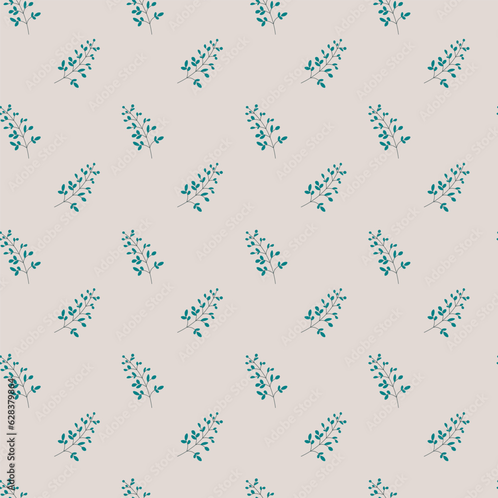 Feminine print of foliage and spring branches Feminine print of foliage and spring branches