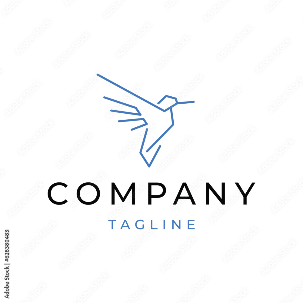 Bird line art logo icon design template Bird line art logo icon design template