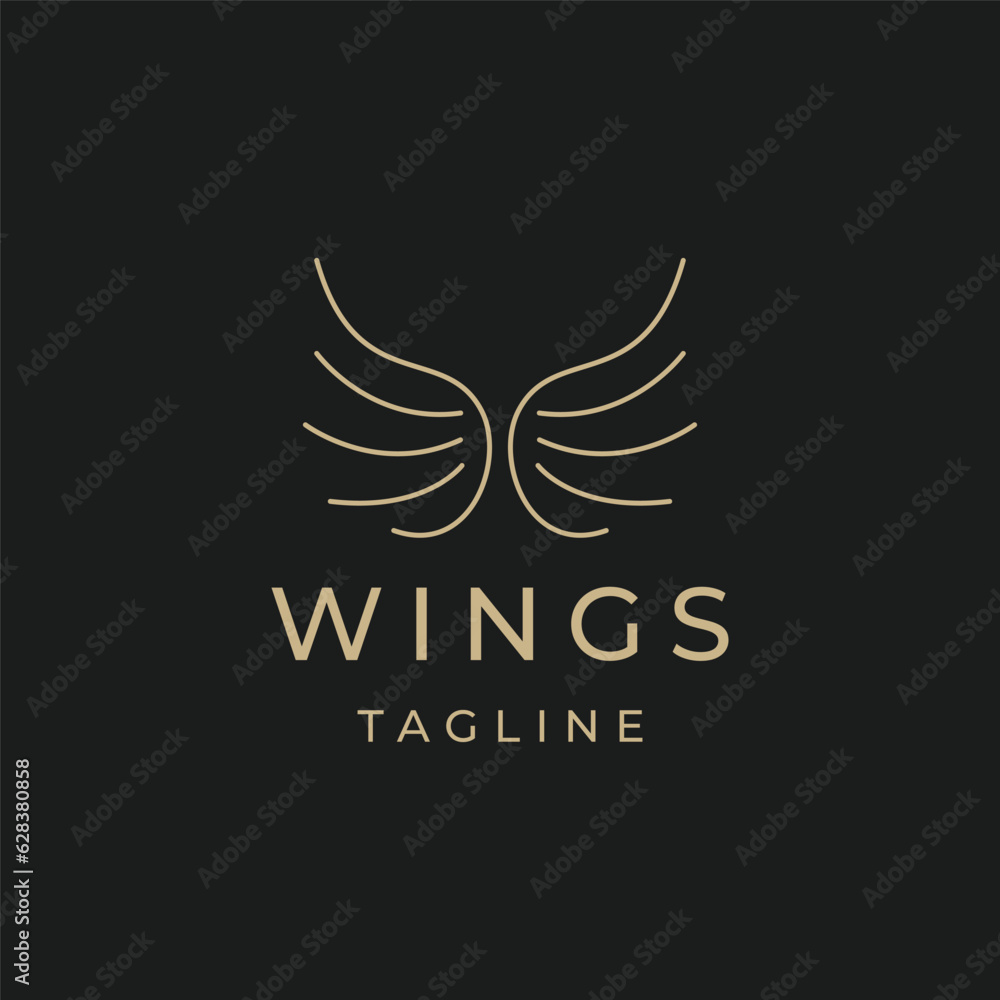 Obraz premium Wings logo vector icon design template