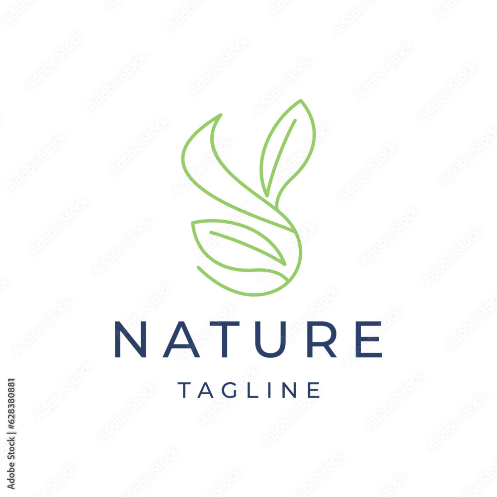 Nature flower leaf logo design vector template
