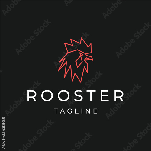 Rooster head logo icon design template