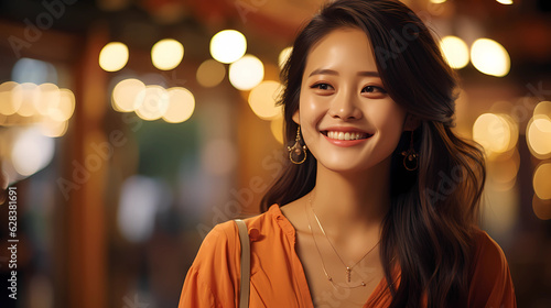  beautiful Asian woman is smiling
