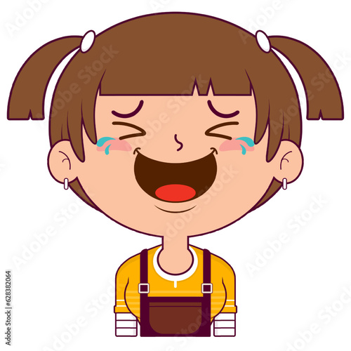 girl laughing face cartoon cute