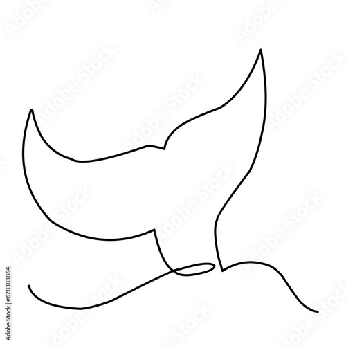 Continuous Line Whale Tail 