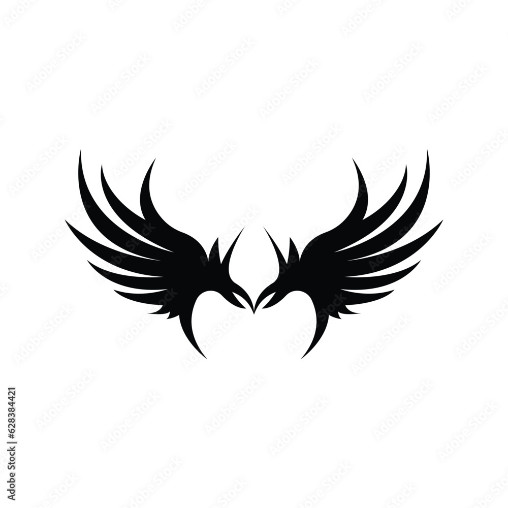 Wing Logo Design, Vector Eagle Falcon Wings, Beauty Flying Bird, Illustration Symbol Wing Logo Design, Vector Eagle Falcon Wings, Beauty Flying Bird, Illustration Symbol