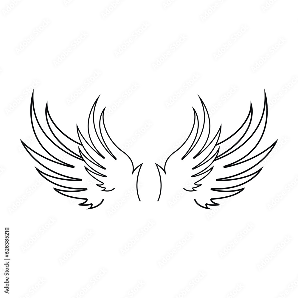 Wing Logo Design, Vector Eagle Falcon Wings, Beauty Flying Bird, Illustration Symbol Wing Logo Design, Vector Eagle Falcon Wings, Beauty Flying Bird, Illustration Symbol