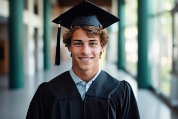 Happy man graduating student celebrating Graduation. School graduation.