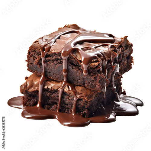 Chocolate cake on transparent background Remove png created with Generative AI, Clipping Path photo