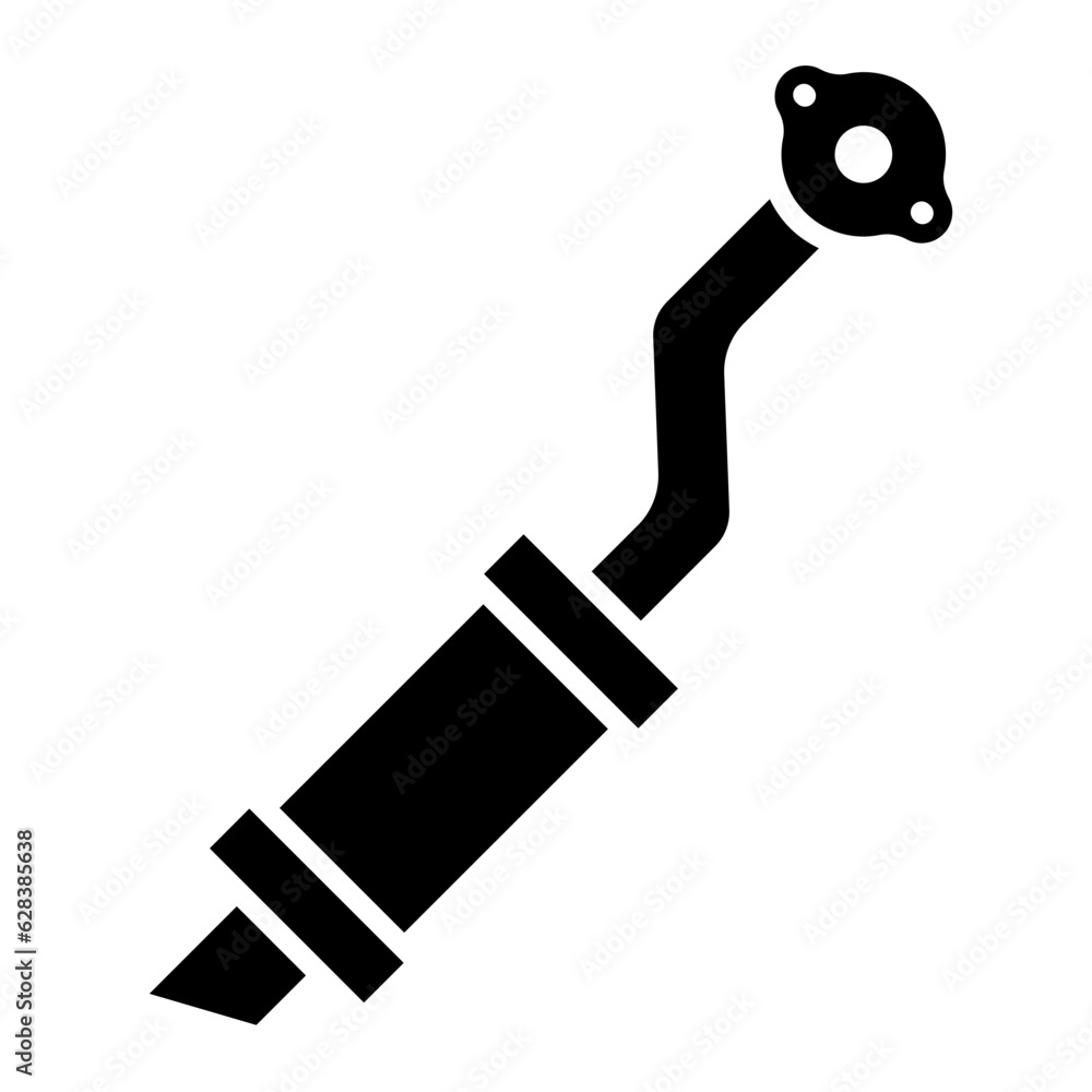 Illustration of Car Exhaust Pipe Glyph Icon