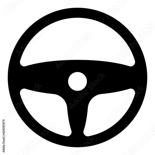 Illustration of Steering Wheel Glyph Icon