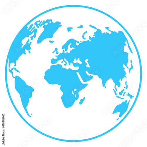 World Map on Globe Silhouette  can use for Icon  Symbol  App  Website  Pictogram  Logo Type  Art Illustration or Graphic Design Element. Format PNG