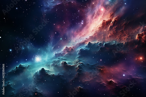 Beautiful Outer Space View with Shining Nebula and Stars Galaxy in Universe