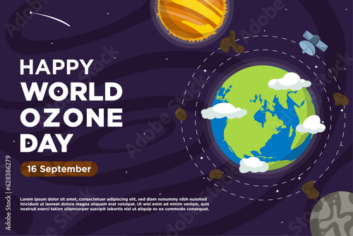 Hand Drawn Vector World Ozone Day With Galaxy Themes