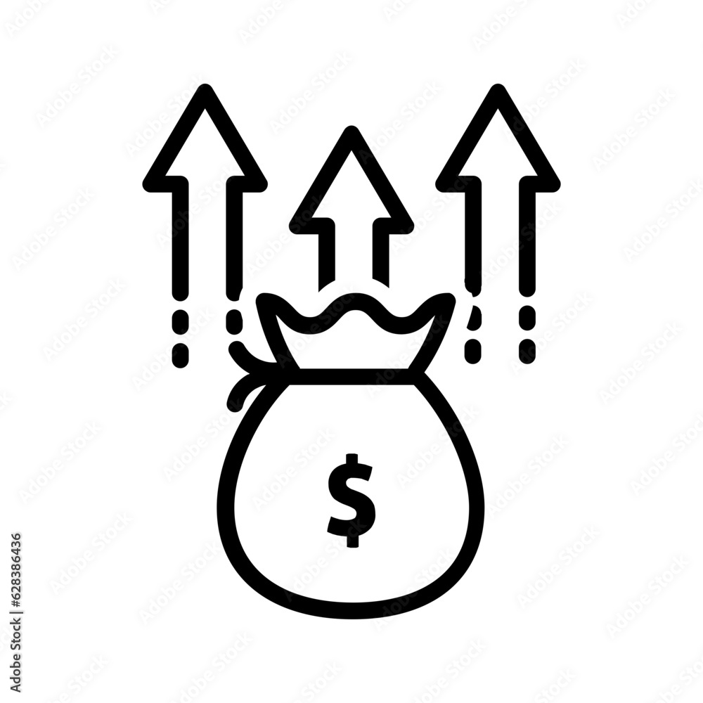 Black line icon for Profit