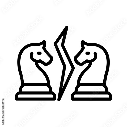 Black line icon for Confront