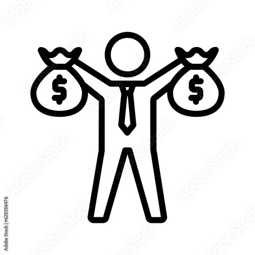 Black line icon for Wealth