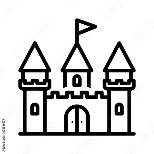 Black line icon for Castle