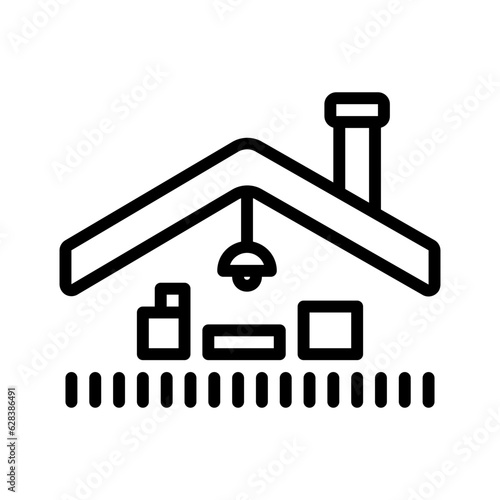 Black line icon for Attic