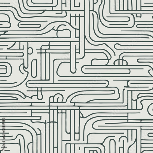Seamless pattern with abstract wavy lines. Vector illustration.