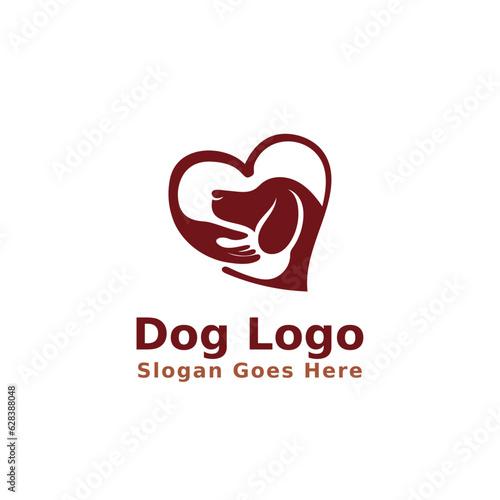 Cute and Lovely Dog illustration, Vector logo design