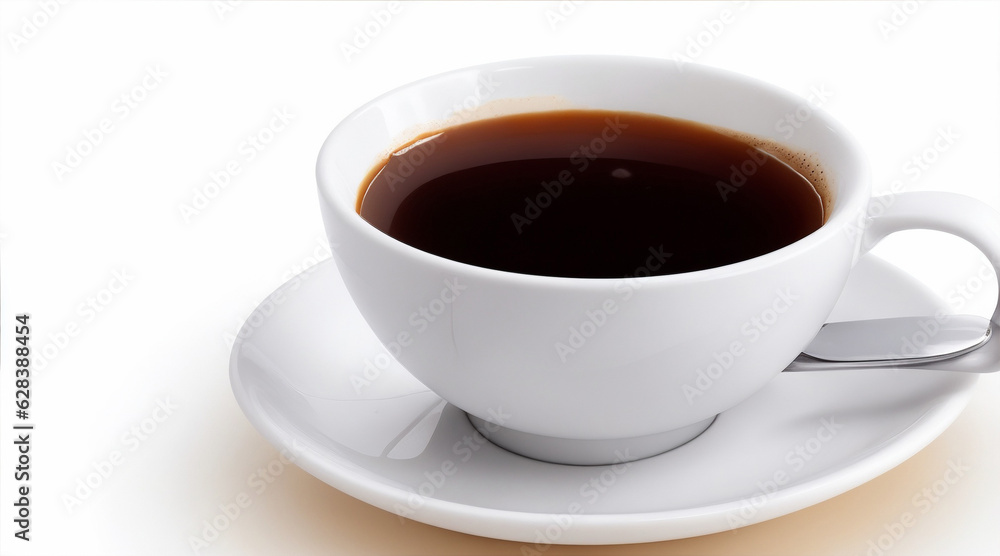 Cup of hot coffee on white background. Generative AI. Cup of hot coffee on white background. Generative AI.