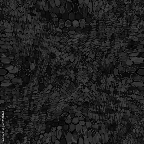 Hexagonal gray and black abstract geometric seamless pattern background