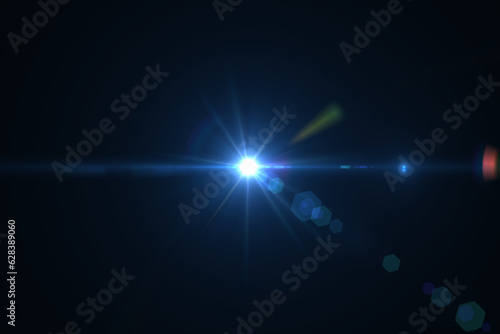 lens flare effects on black background