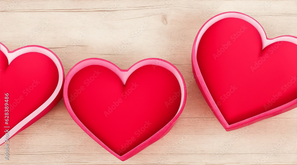 Two hearts sitting on the background. Generative AI. Two hearts sitting on the background. Generative AI.
