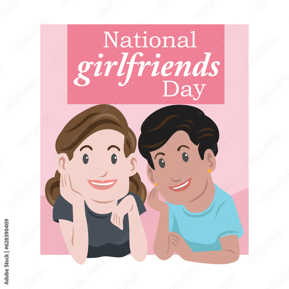national girlfriends day vector illustration national girlfriends day vector illustration