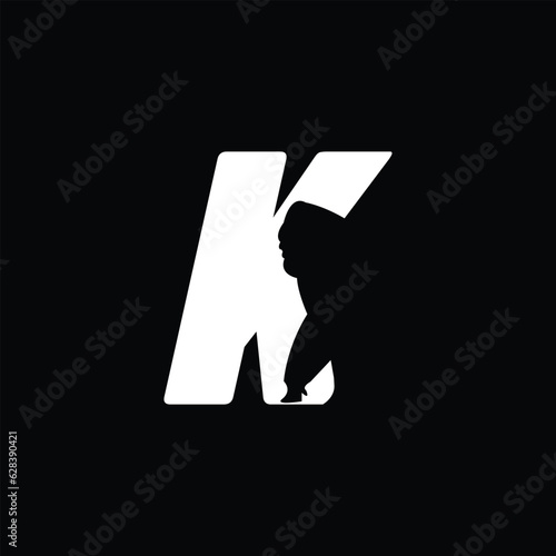 Strong bold and aggressive king Kong negative space logo mark design. photo