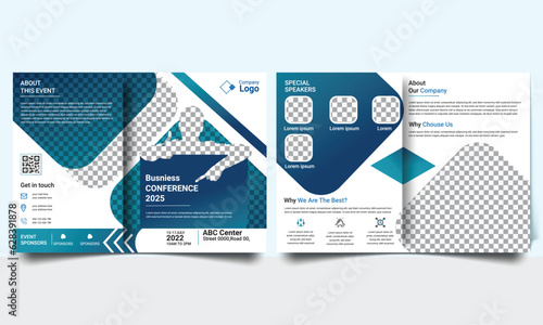 Business Marketing bifold brochure design, corporate Business bifold brochure Template Design. Digital Marketing Agency bifold brochure design.