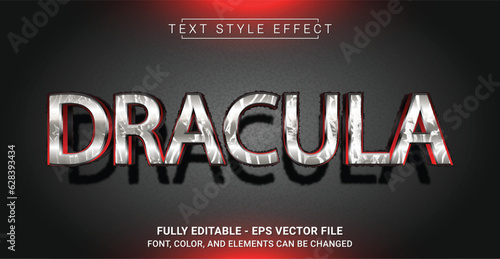 Dracula Text Style Effect. Editable Graphic Text Template.