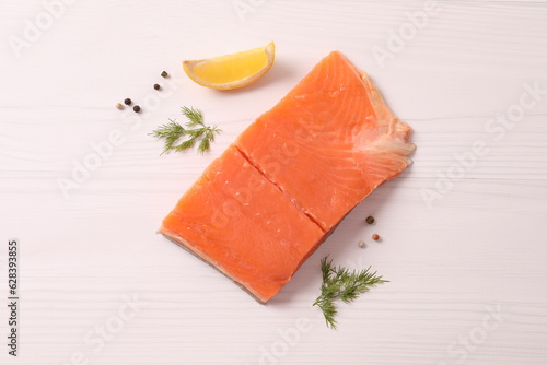 salmon steak with herbs