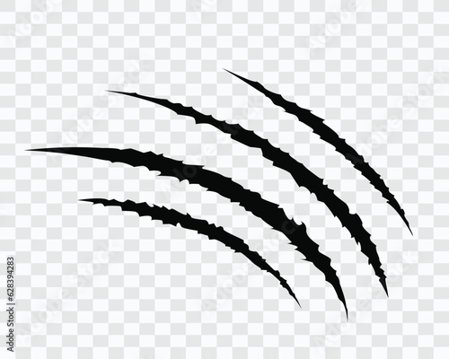 Animals claw scratches icon, Claws scratches flat icon isolated on transparent background.