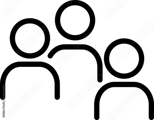 Linear icon of people group as a clients or users concept