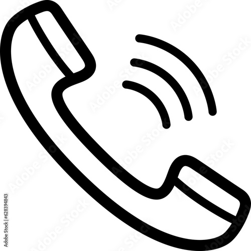 Linear telephone icon as concept of contact-us or call icon photo